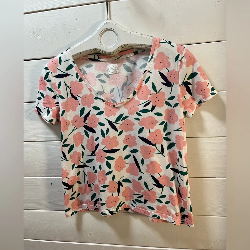 DES PETITS HAUTS – White Floral T-Shirt T0 size XS - Picture 4 of 8